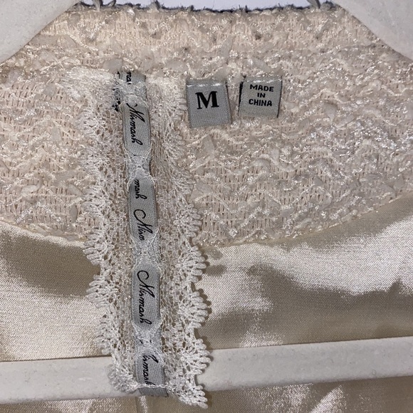 MISMASH tweed ivory blazer with black lace embroideries details Size M - Picture 5 of 14